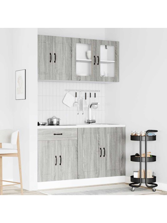 4-daļīgs virtuves skapītis komplekts, kalmar, pelēka koka