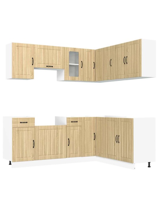 11-daļīgs virtuves skapītis komplekts, kalmar, ozolkoka