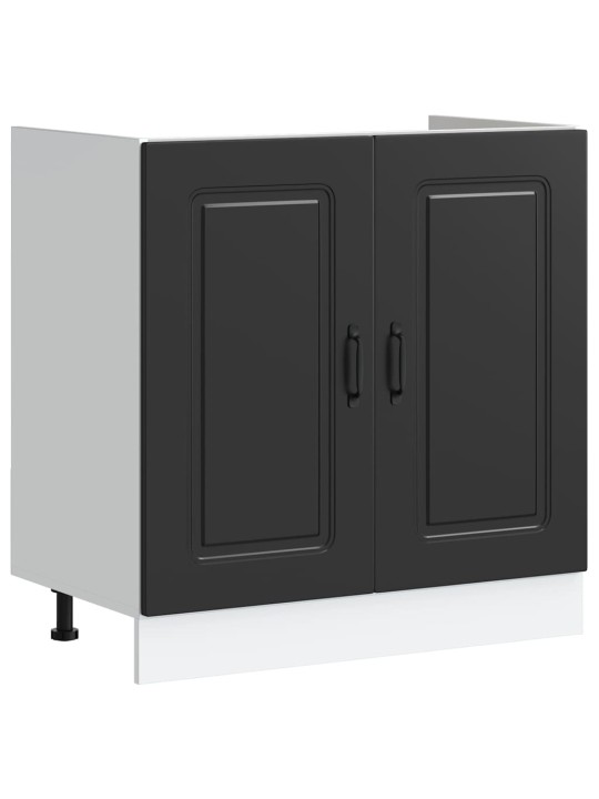 Virtuves skapis 2 pcs melna 80 x 46 x 81.5 cm inženierijas koks