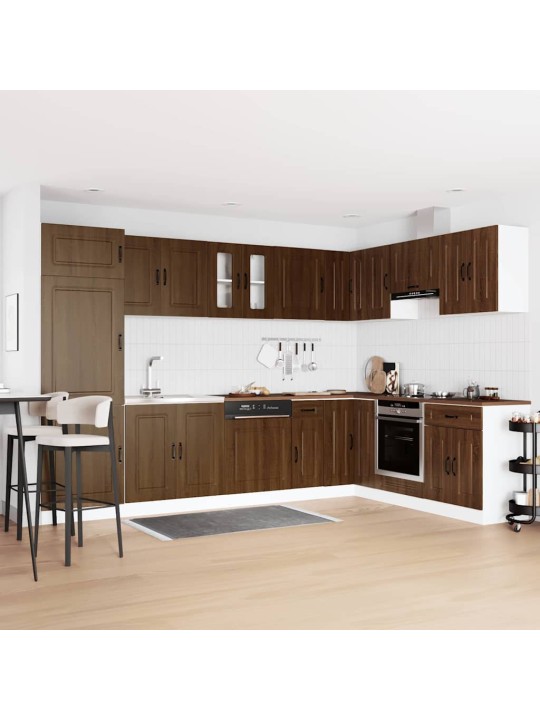 Virtuves skapis 2 pcs brūna 80 x 46 x 81.5 cm inženierijas koks