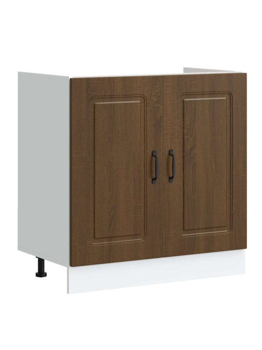 Virtuves skapis 2 pcs brūna 80 x 46 x 81.5 cm inženierijas koks