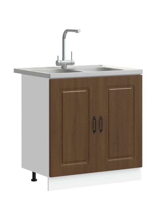 Virtuves skapis 2 pcs brūna 80 x 46 x 81.5 cm inženierijas koks