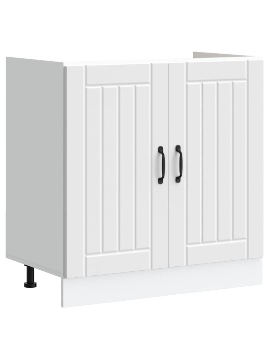 Virtuves skapis 2 pcs balts 80 x 46 x 81.5 cm inženierijas koks