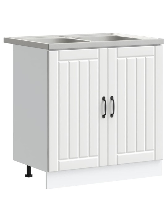 Virtuves skapis 2 pcs balts 80 x 46 x 81.5 cm inženierijas koks