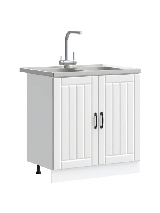 Virtuves skapis 2 pcs balts 80 x 46 x 81.5 cm inženierijas koks