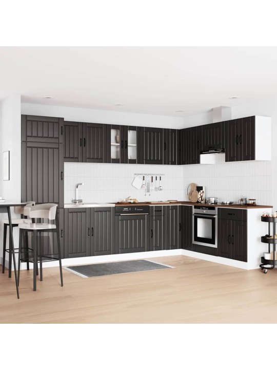 Virtuves skapis 2 pcs melna 80 x 46 x 81.5 cm inženierijas koks