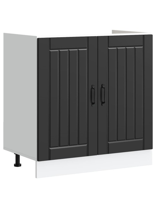 Virtuves skapis 2 pcs melna 80 x 46 x 81.5 cm inženierijas koks