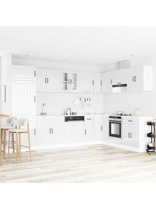Virtuves skapis 2 pcs balts 80 x 46 x 81.5 cm inženierijas koks