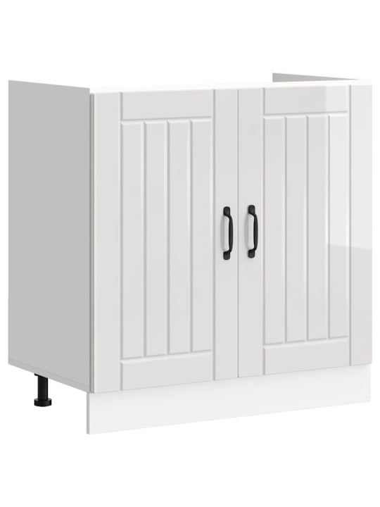 Virtuves skapis 2 pcs balts 80 x 46 x 81.5 cm inženierijas koks