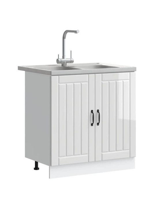 Virtuves skapis 2 pcs balts 80 x 46 x 81.5 cm inženierijas koks