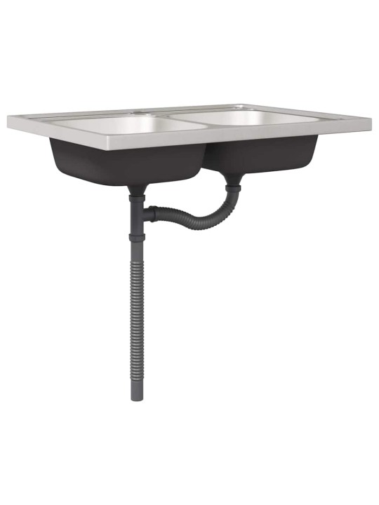 Virtuves skapis ar uzglabāšanu 2 pcs pelēka 80 x 46 x 81.5 cm