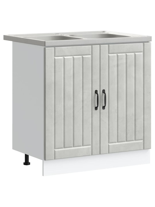 Virtuves skapis ar uzglabāšanu 2 pcs pelēka 80 x 46 x 81.5 cm