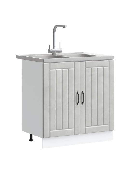 Virtuves skapis ar uzglabāšanu 2 pcs pelēka 80 x 46 x 81.5 cm