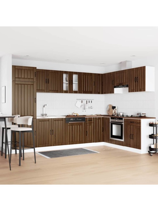 Virtuves skapis 2 pcs brūna 80 x 46 x 81.5 cm inženierijas koks