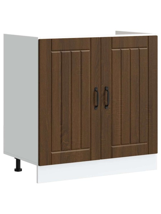 Virtuves skapis 2 pcs brūna 80 x 46 x 81.5 cm inženierijas koks
