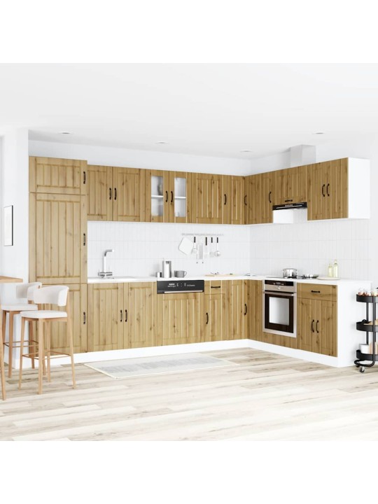 Virtuves skapis 2 pcs brūna 80 x 46 x 81.5 cm inženierijas koks