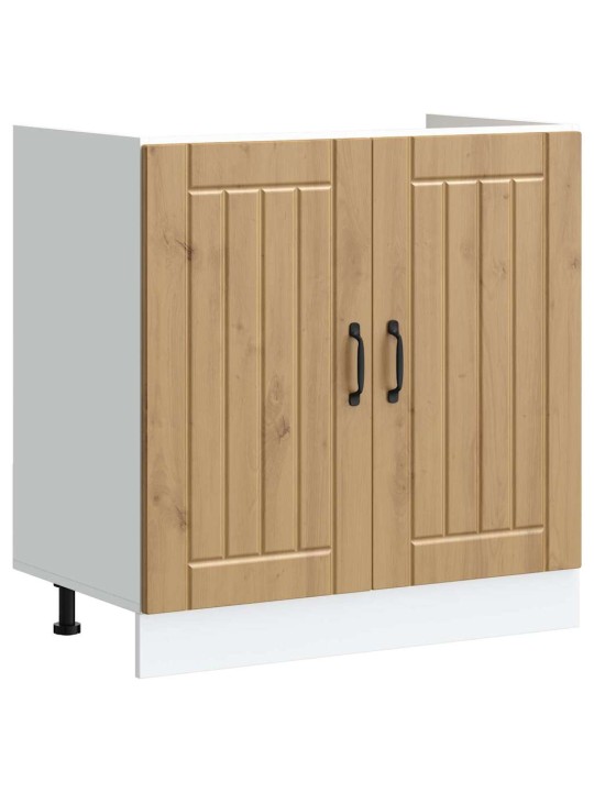 Virtuves skapis 2 pcs brūna 80 x 46 x 81.5 cm inženierijas koks
