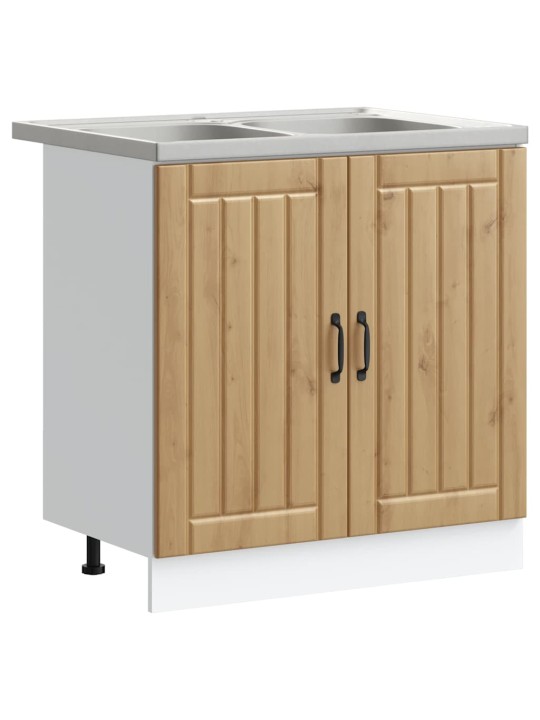 Virtuves skapis 2 pcs brūna 80 x 46 x 81.5 cm inženierijas koks