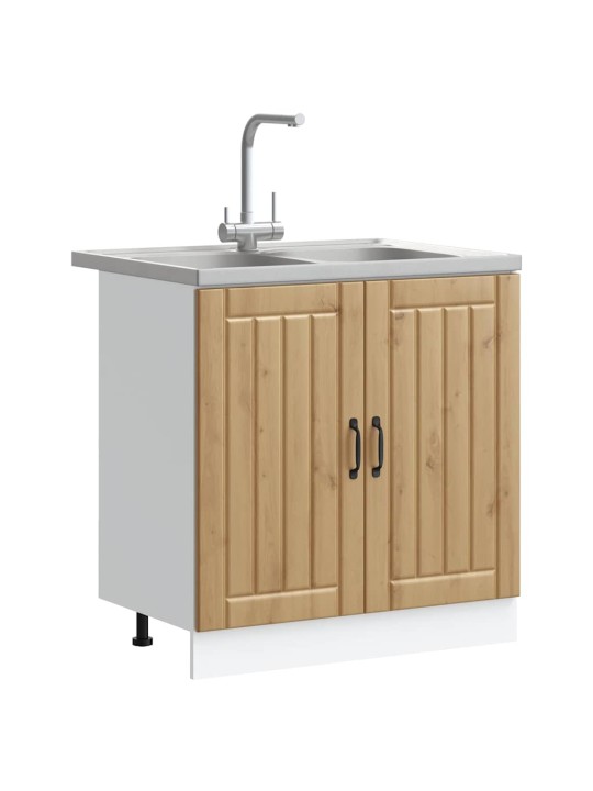 Virtuves skapis 2 pcs brūna 80 x 46 x 81.5 cm inženierijas koks