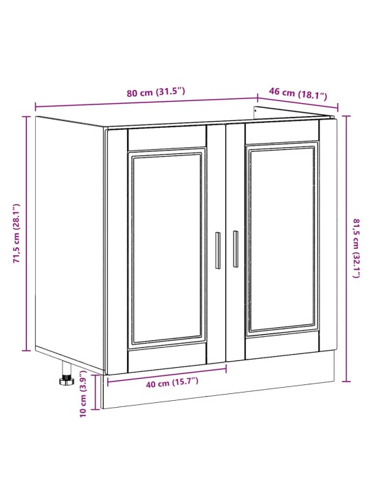 Izlietnes skapītis ar uzglabāšanu 2 pcs balts 80 x 46 x 84.5 cm