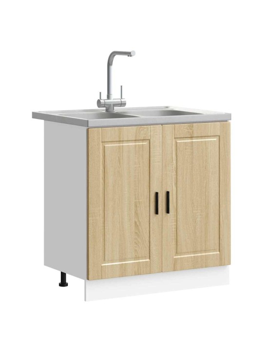 Izlietnes skapītis ar uzglabāšanu 2 pcs brūna 80 x 46 x 84.5 cm