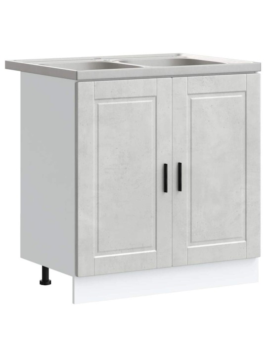 Izlietnes skapītis ar durvīm 2 pcs pelēka 80 x 46 x 84.5 cm