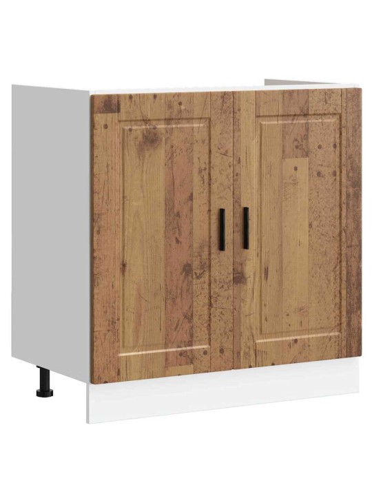 Izlietnes skapītis ar uzglabāšanu 2 pcs brūna 80 x 46 x 84.5 cm