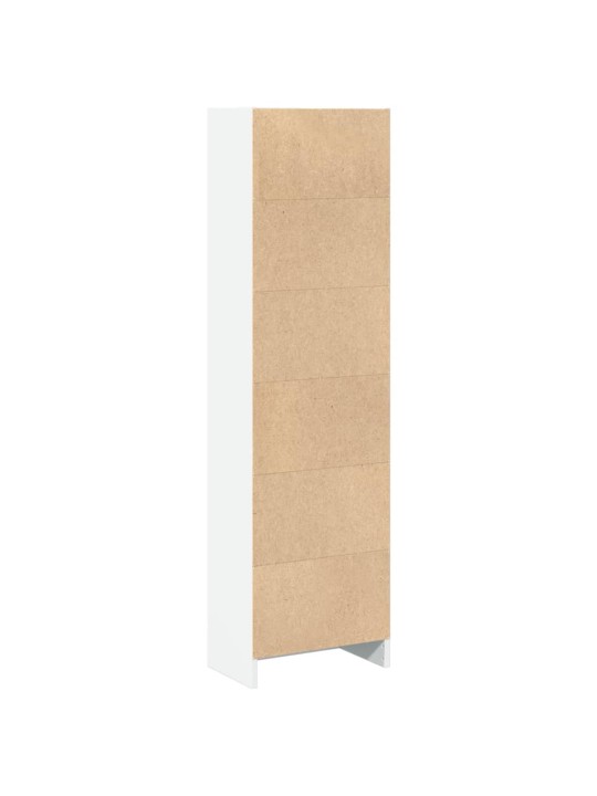 Grāmatu plaukts, balts, 40x24x143 cm, inženierijas koks