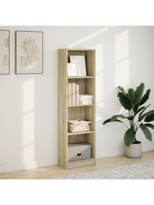 Grāmatu plaukts, ozola krāsa, 40x24x143 cm, inženierijas koks