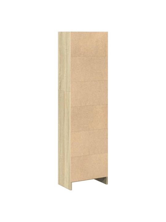 Grāmatu plaukts, ozola krāsa, 40x24x143 cm, inženierijas koks