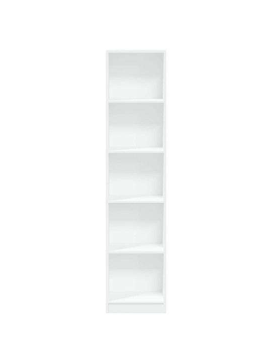 Grāmatu plaukts, balts, 40x24x176 cm, inženierijas koks