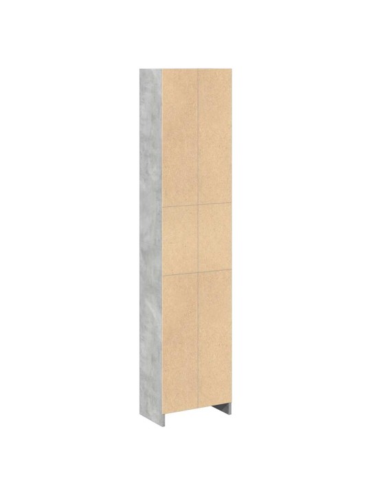 Grāmatu plaukts, betona pelēks, 40x24x176 cm, inženierijas koks