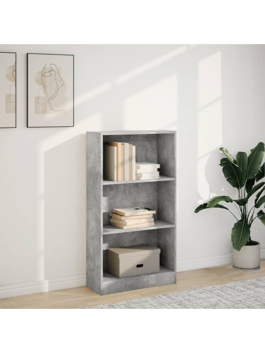 Grāmatu plaukts, betona pelēks, 60x24x109 cm, inženierijas koks