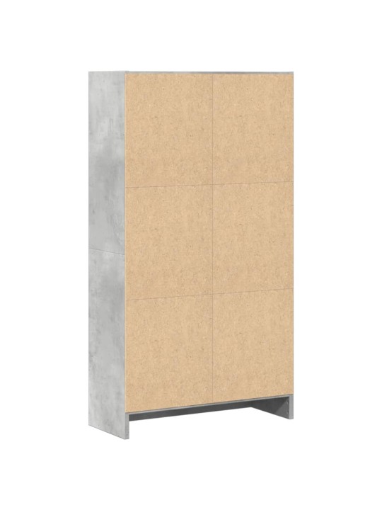 Grāmatu plaukts, betona pelēks, 60x24x109 cm, inženierijas koks