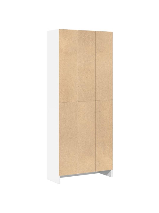 Grāmatu plaukts, balts, 60x24x143 cm, inženierijas koks