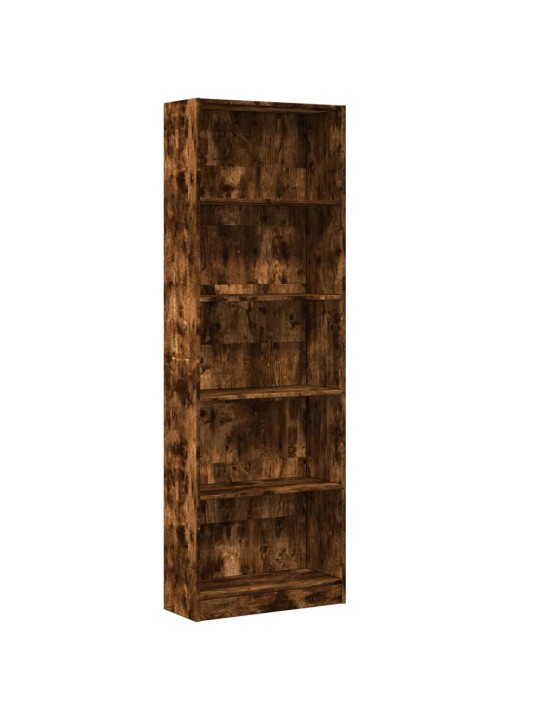 Grāmatu plaukts, ozola krāsa, 60x24x176 cm, inženierijas koks
