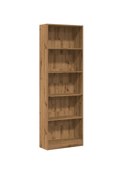 Grāmatu plaukts, koka krāsa, 60x24x176 cm, inženierijas koks