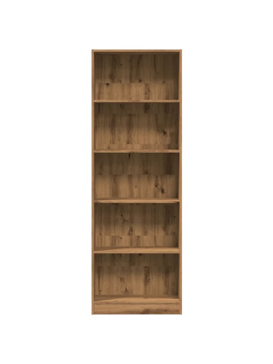 Grāmatu plaukts, koka krāsa, 60x24x176 cm, inženierijas koks