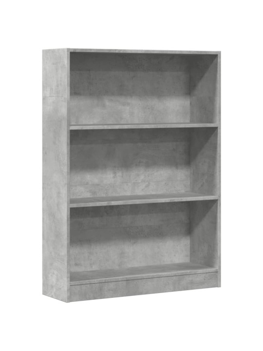 Grāmatu plaukts, betona pelēks, 80x24x109 cm, inženierijas koks