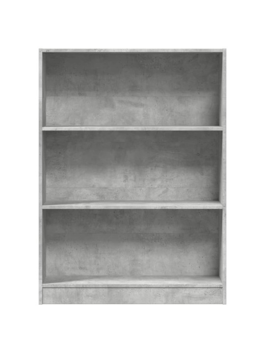 Grāmatu plaukts, betona pelēks, 80x24x109 cm, inženierijas koks