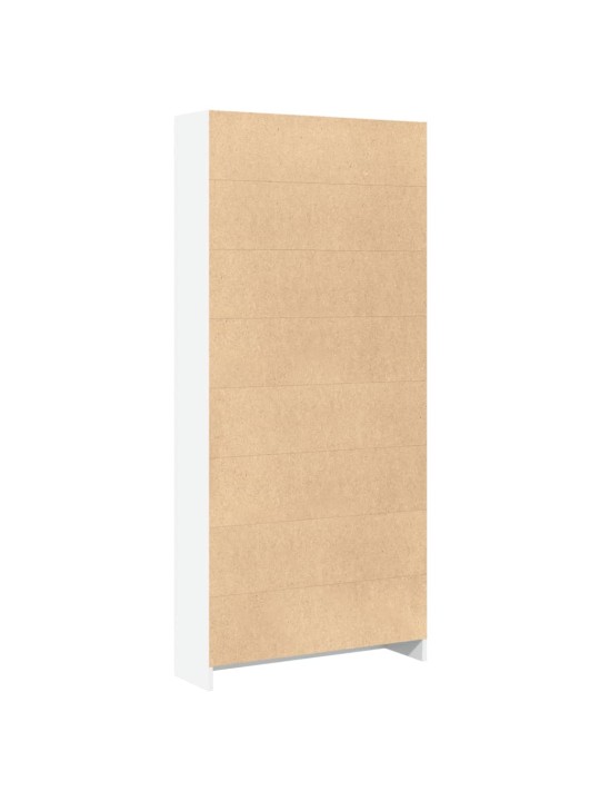 Grāmatu plaukts, balts, 80x24x176 cm, inženierijas koks
