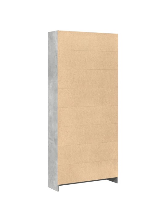 Grāmatu plaukts, betona pelēks, 80x24x176 cm, inženierijas koks
