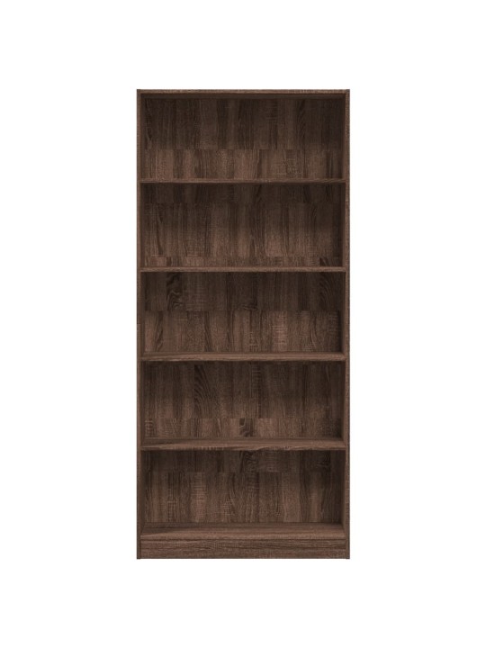 Grāmatu plaukts, brūna koka, 80x24x176 cm, inženierijas koks