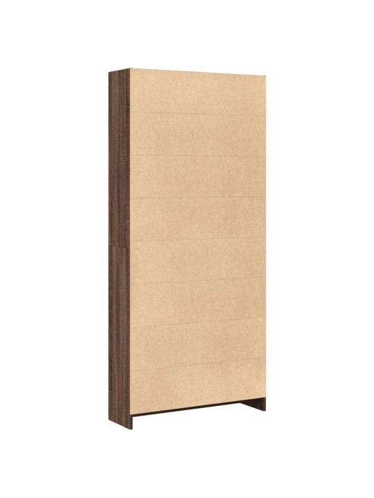 Grāmatu plaukts, brūna koka, 80x24x176 cm, inženierijas koks