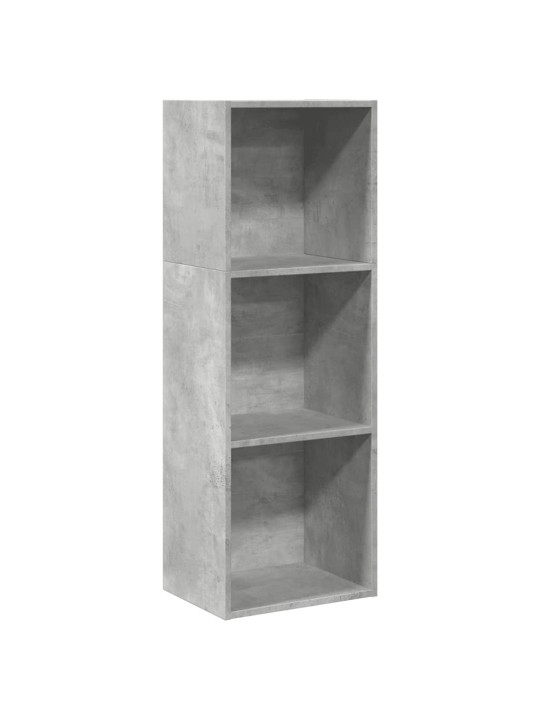 Grāmatu plaukts, betona pelēks, 40x30x114 cm, inženierijas koks