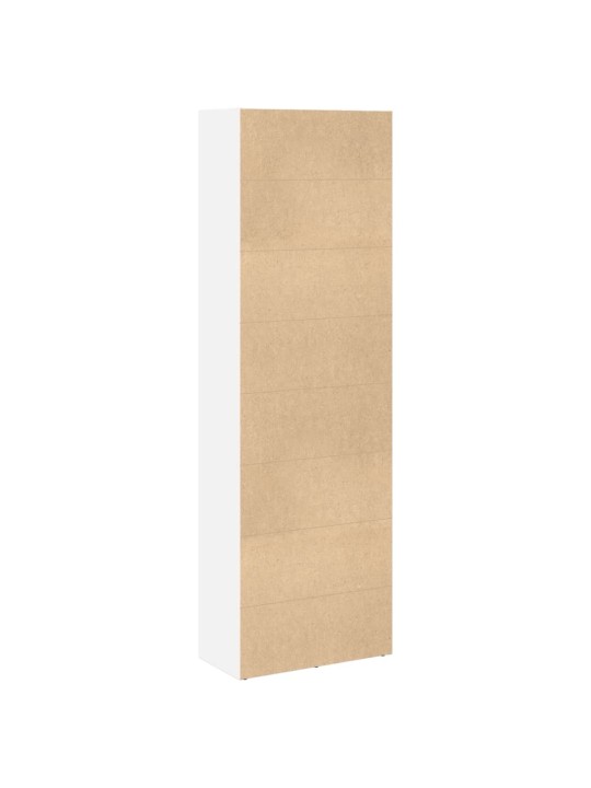 Grāmatu plaukts, balts, 60x30x189 cm, inženierijas koks