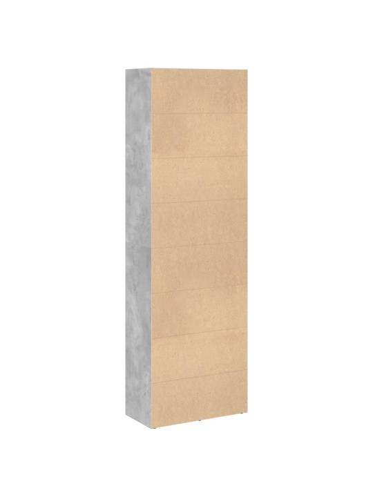 Grāmatu plaukts, betona pelēks, 60x30x189 cm, inženierijas koks