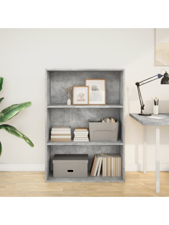 Grāmatu plaukts, betona pelēks, 80x30x114 cm, inženierijas koks