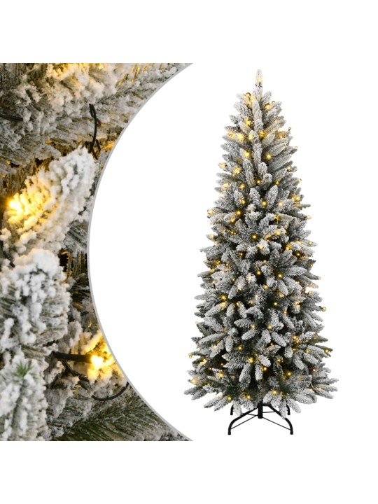 Mākslīgā ziemassvētku egle ar sniegu, 210 cm, 300 led