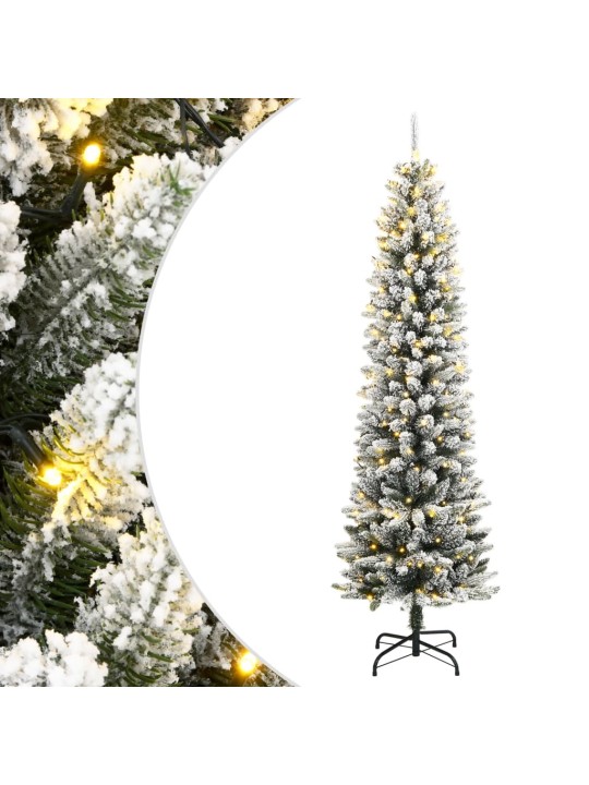 Mākslīgā ziemassvētku egle ar sniegu, 180 cm, 300 led